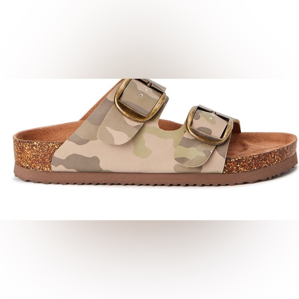 Time And Tru Slides Camouflage Slip On Sandals Size 6 Womens New - Picture 4 of 6